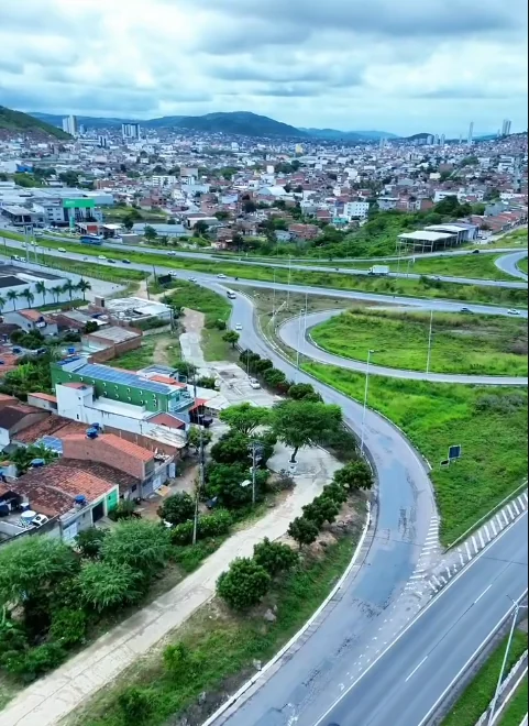 Vista aérea de Caruaru próxima ao Hotel Trevo